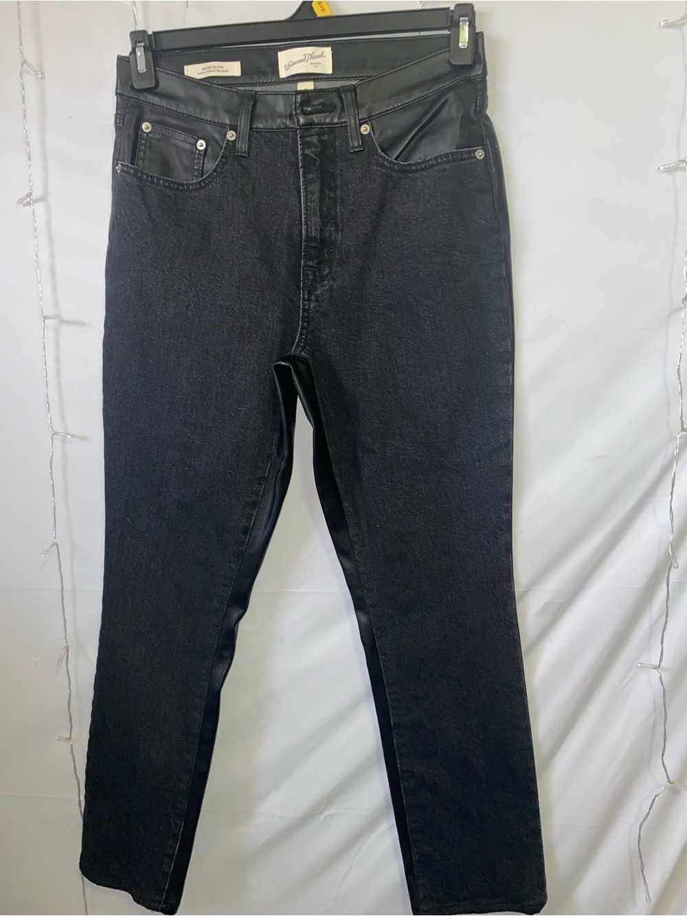 Women Black Contrast-Panel Jeans